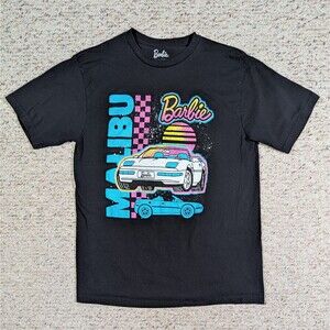 Malibu Barbie T-Shirt Corvette Convertible Adult LARGE Car Retro Graphic Tee